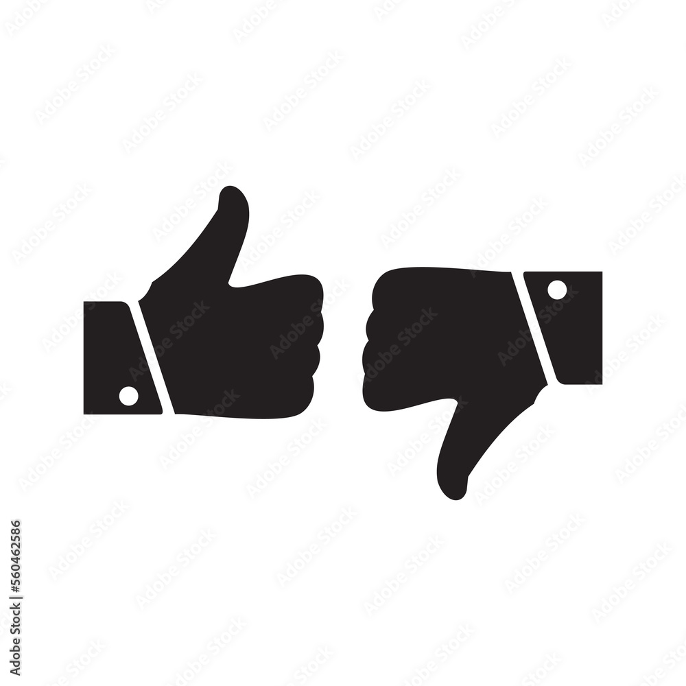 Hand Thumb Up and Hand Thumb Down Icon Hand Thumb Up and Hand Thumb Down Icon