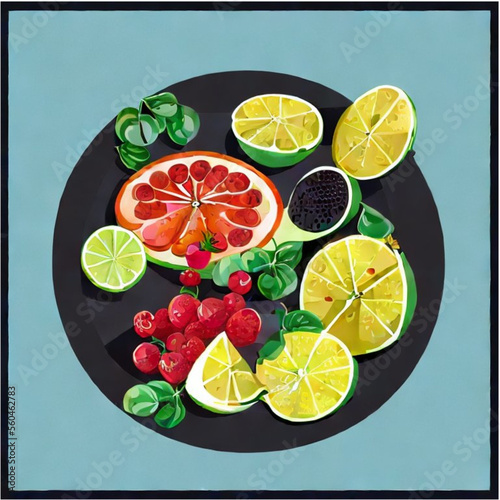frisches gemaltes Obst