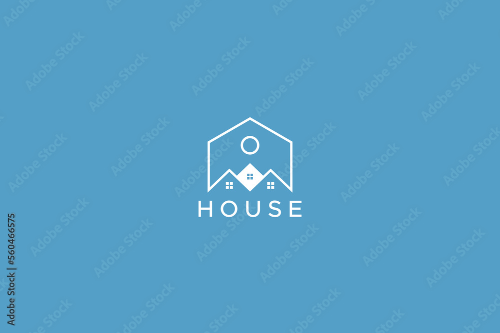Residential Property Real Estate Sun House Abstract Blue Branding Design Concept Logo Residential Property Real Estate Sun House Abstract Blue Branding Design Concept Logo
