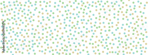 Color green seamless retro polka dots pattern. Hand painted with light painted dots. Grunge baby Wallpaper Watercolor confetti background.