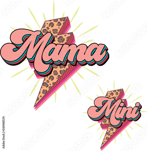Mama and Mini Leopard art Sublimation Designs Boho Wall Decor, T-shirt. Art for daughter clothes like a mother.