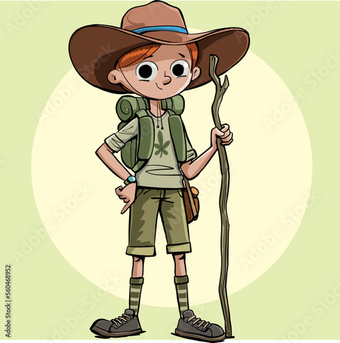 boy explorer ready for expedition and journey