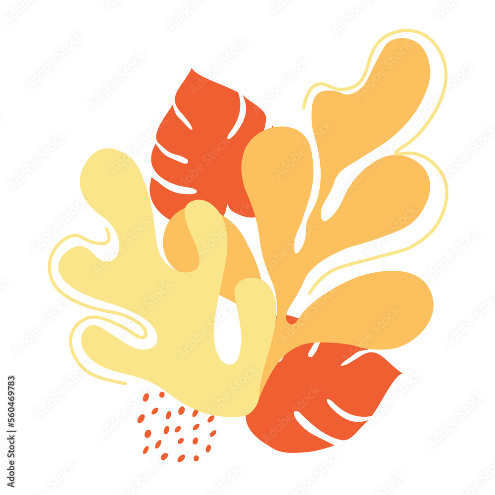 Abstract leaves. Floral composition.