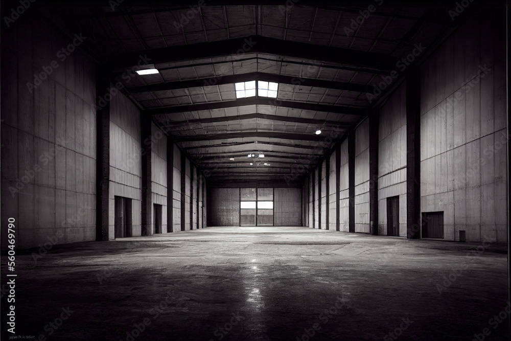 Empty warehouse hangar Empty warehouse hangar