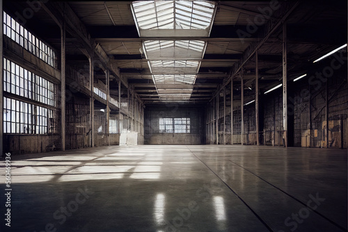 Obraz na płótnie Empty warehouse hangar