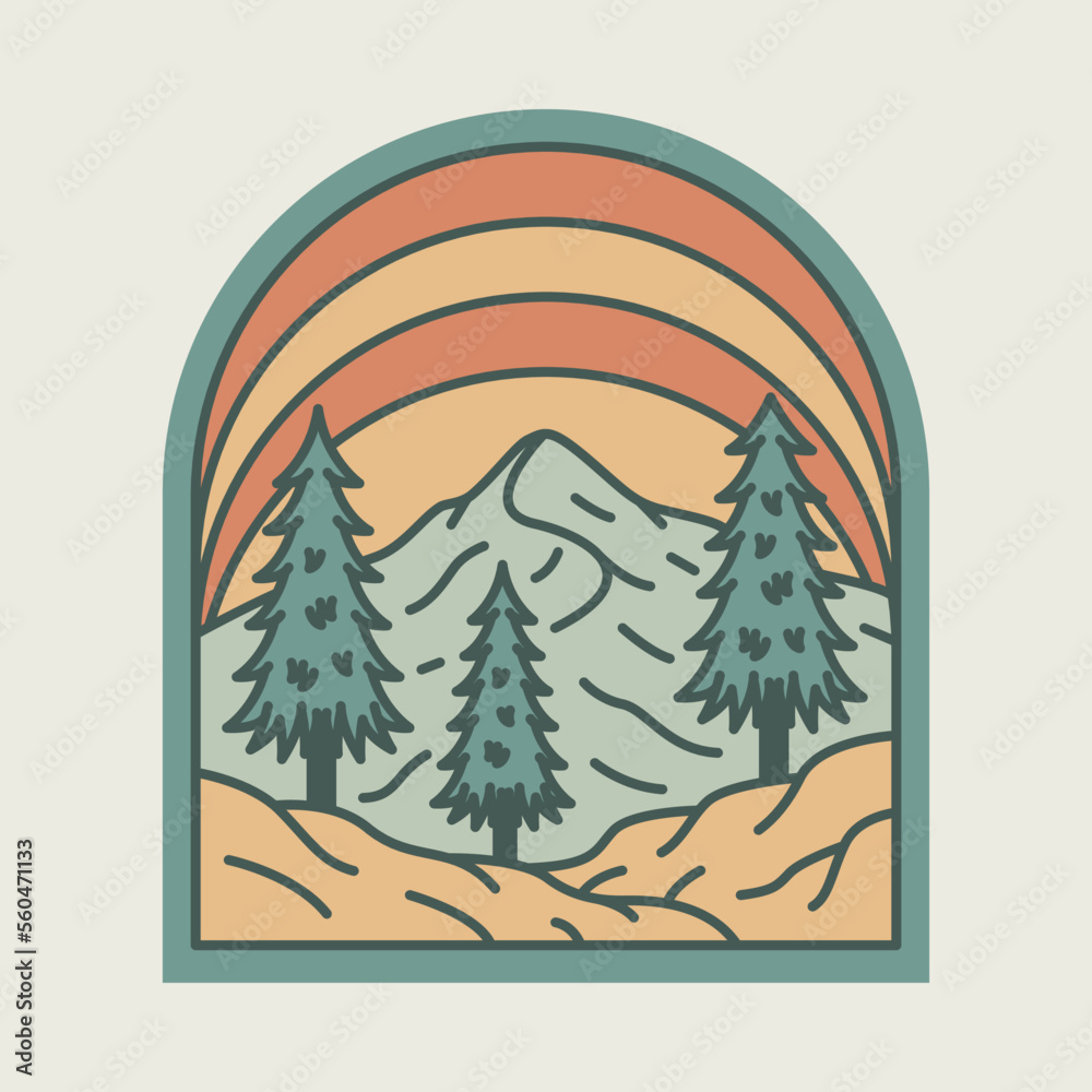 Mountains graphic illustration vector art t-shirt design