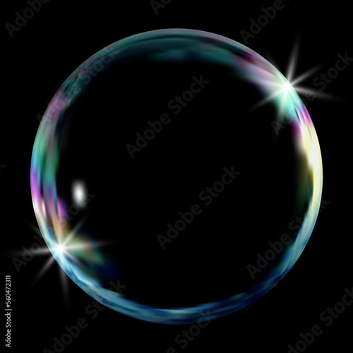 Realistic soap bubble .3D soap bubble