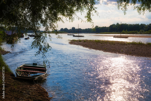 Traditional Boats on the Loire River Near Chaumont-sur-Loire in the Loire Valley  France