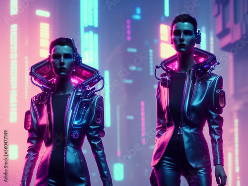 the future of cyberpunk fashion, generated by generative ai © visionart
