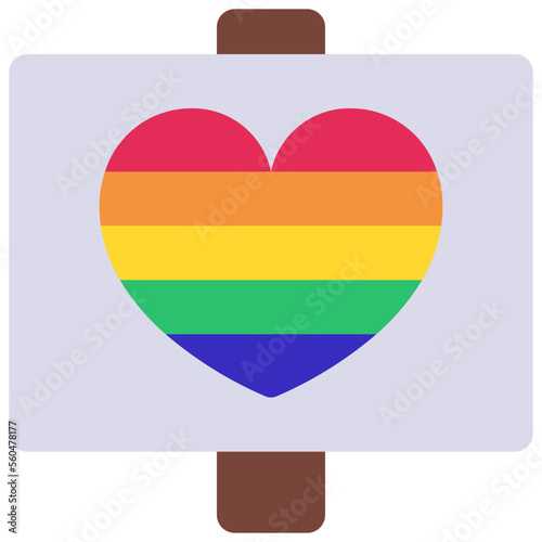Free Download Rainbow Picket Sign Icon - GFXLoad