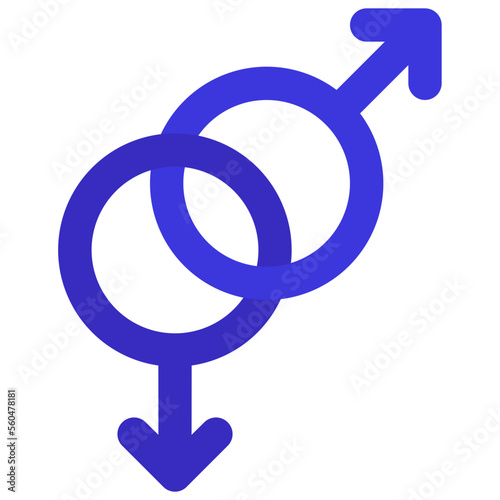 Crossed Male Gender Icon