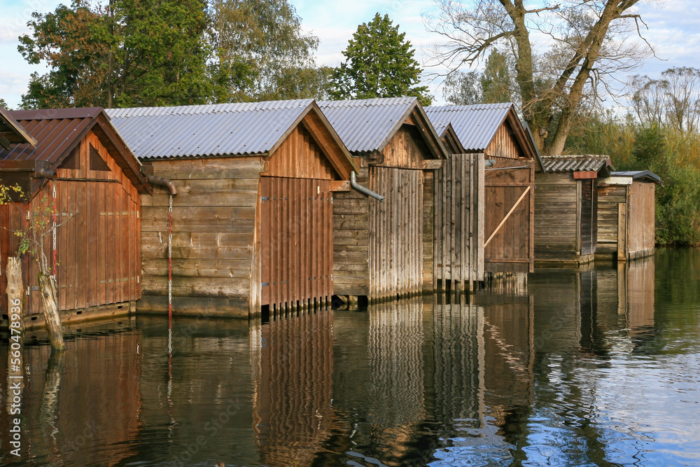 Fototapeta premium old wooden boat garages