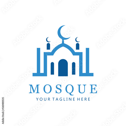 Mosque Creative Logo Template With Simple Concept.