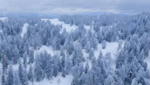 雪山の風景 ドローン 空撮