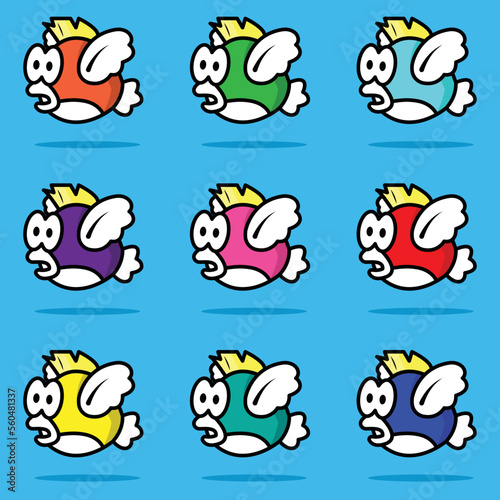 set of flying fish