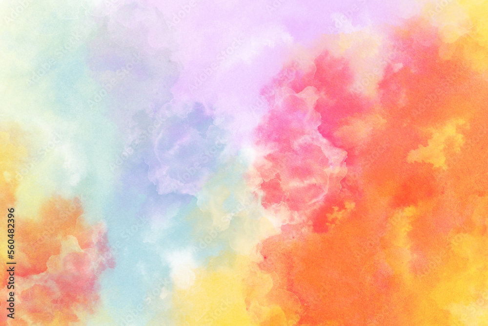 watercolor background in pink orange yellow and purple colors in a