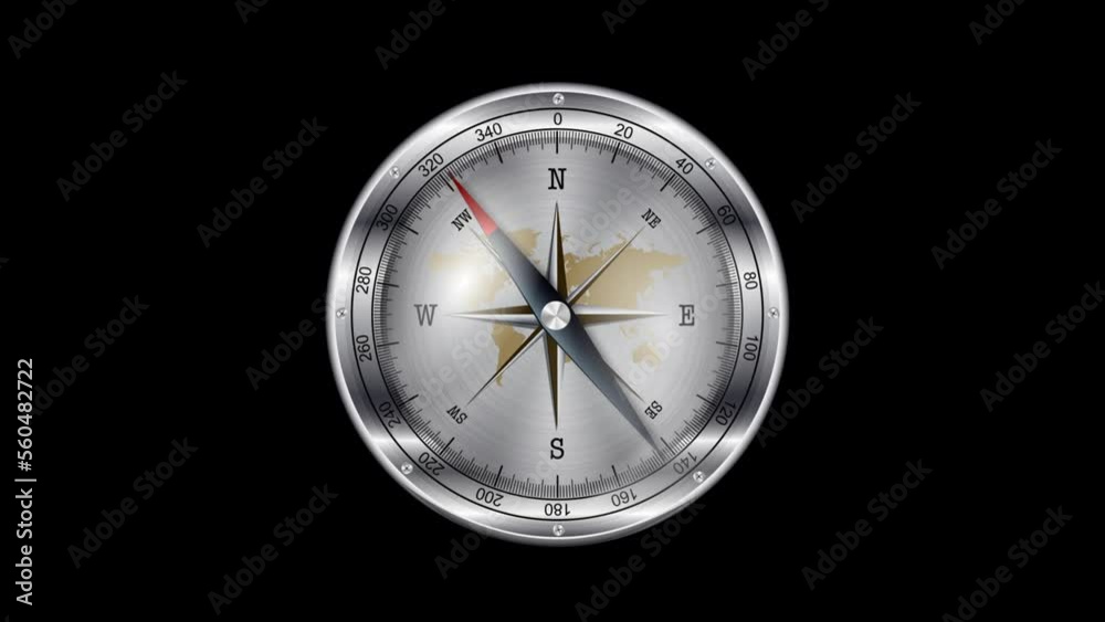 3D Compass Transparent Alpha Video Animation 3D Compass Transparent Alpha Video Animation