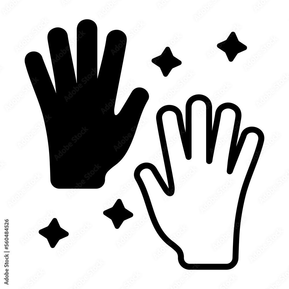 Cleaning gloves vector design isolated on white background Cleaning gloves vector design isolated on white background