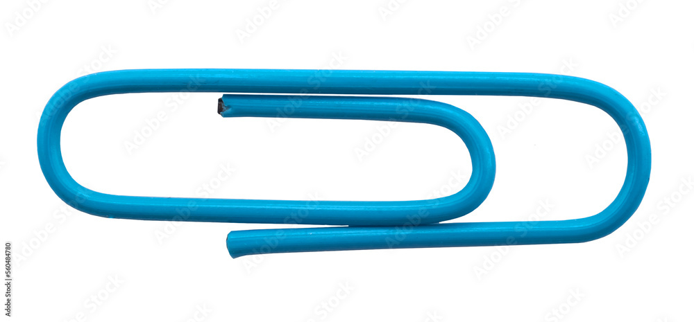 Paper clip isolate close up. Office stationery Paper clip isolate close up. Office stationery