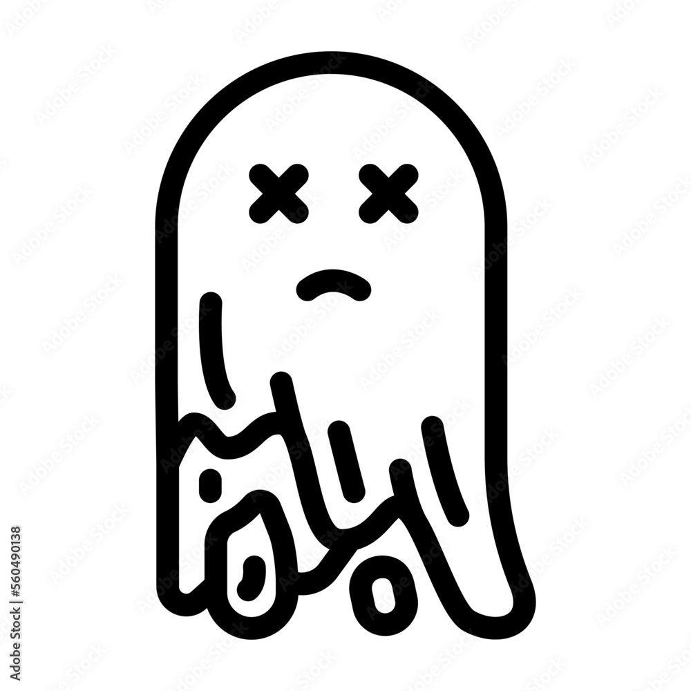 dead ghost line icon vector. dead ghost sign. isolated contour symbol black illustration dead ghost line icon vector. dead ghost sign. isolated contour symbol black illustration