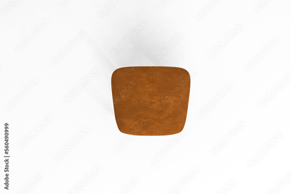 Top view, Modern Chair, minimal concept, Studio shot of stylish chair isolated on white background 3d rendering Top view, Modern Chair, minimal concept, Studio shot of stylish chair isolated on white background 3d rendering