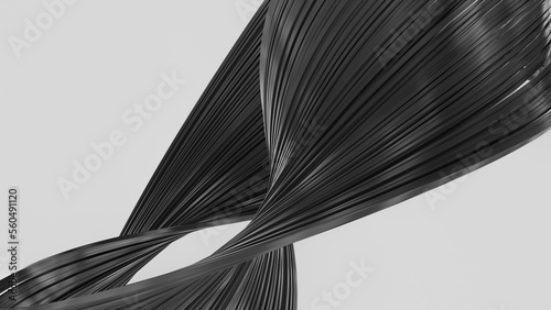 Abstract black background. Black lines. 3d rendering