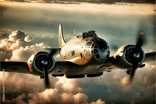 Obraz na płótnie WWII plane in the sky