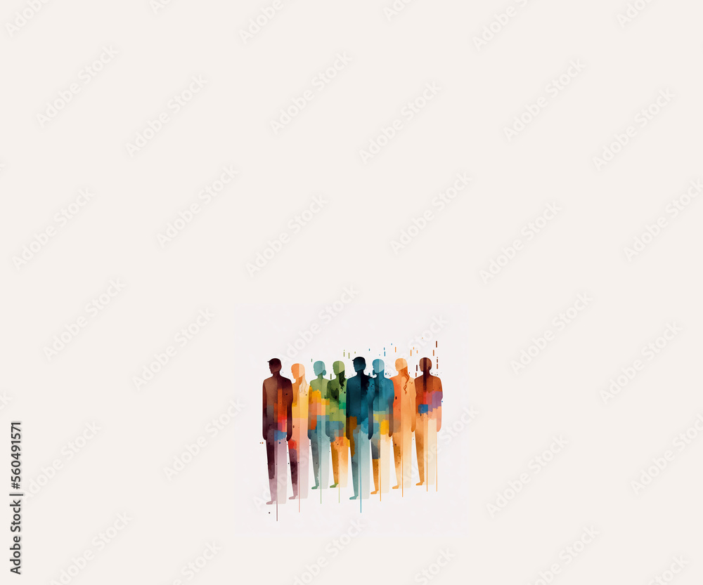 Reunión de amigos, siluetas en acuarela. Generative AI Reunión de amigos, siluetas en acuarela. Generative AI