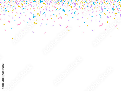 Background with a bright multicolored confetti on a white background. Illustration on transparent background photo