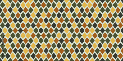 Abstract patterned coffee rhombs. Printing on textiles, notebooks, wallpaper, packaging, interiors, cups. Vector seamless pattern with brown rhombs.