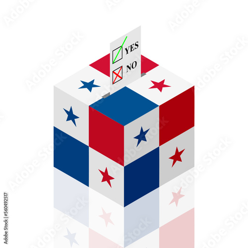 panama ballot box. vector illustration