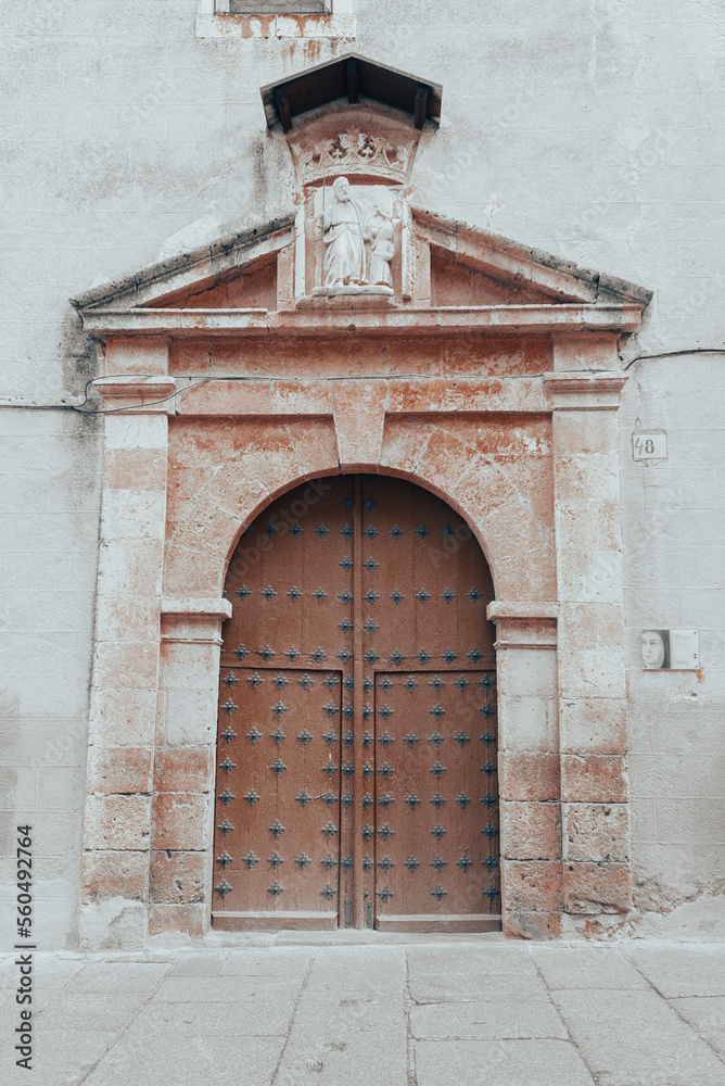 Segovia, España. April 28, 2022: Doors of houses in the city. Wooden doors. Segovia, España. April 28, 2022: Doors of houses in the city. Wooden doors.
