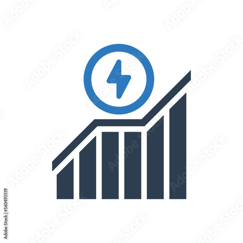 Power Chart Icon - Charging Growth Icon