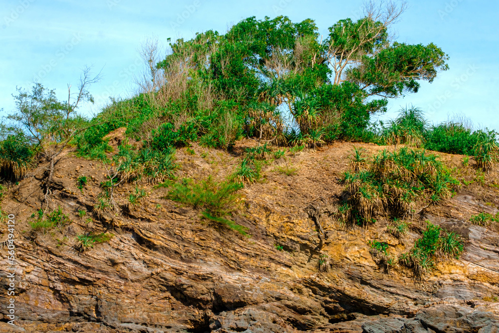 Calm coastal scenery at Pantai Kemasik, Kemaman, Terengganu, Malaysia