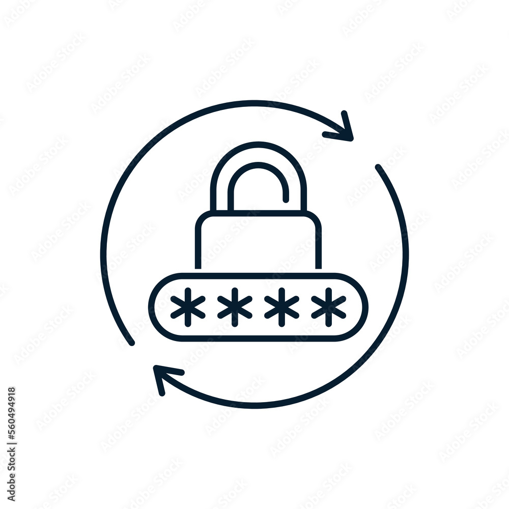 The concept of password reset, data security. Vector icon isolated on white background. The concept of password reset, data security. Vector icon isolated on white background.