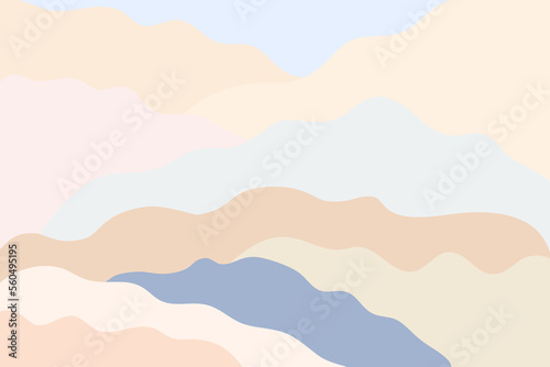 Wavy abstract background vector illustration, simple layout, horisontal curly lines
