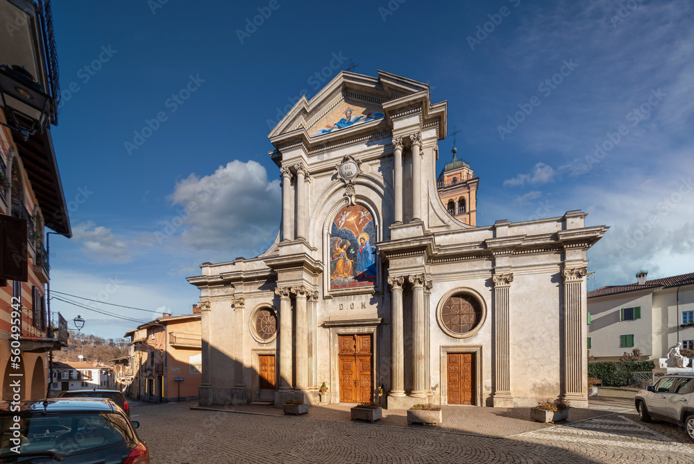 Peveragno; Wedge; Italy - January 09; 2023: facade of the parish church of Santa Maria