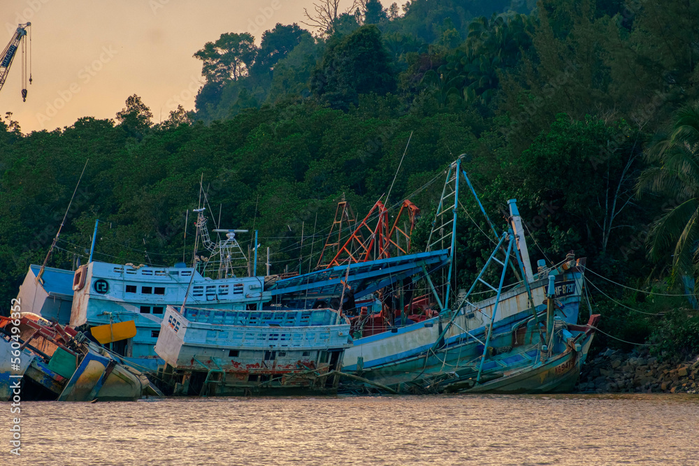 River scenery during dusk in Kuala Kemaman, Terengganu, Malaysia. River scenery during dusk in Kuala Kemaman, Terengganu, Malaysia.