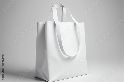 A white side tote bag white background bright 4K created by AI technology