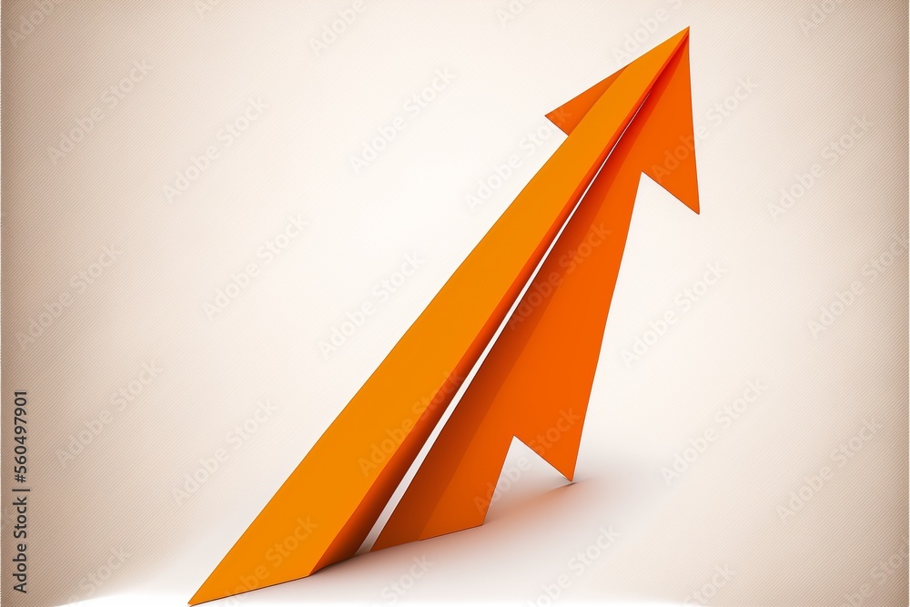 Graph orange arrow illustration, white background. AI Graph orange arrow illustration, white background. AI