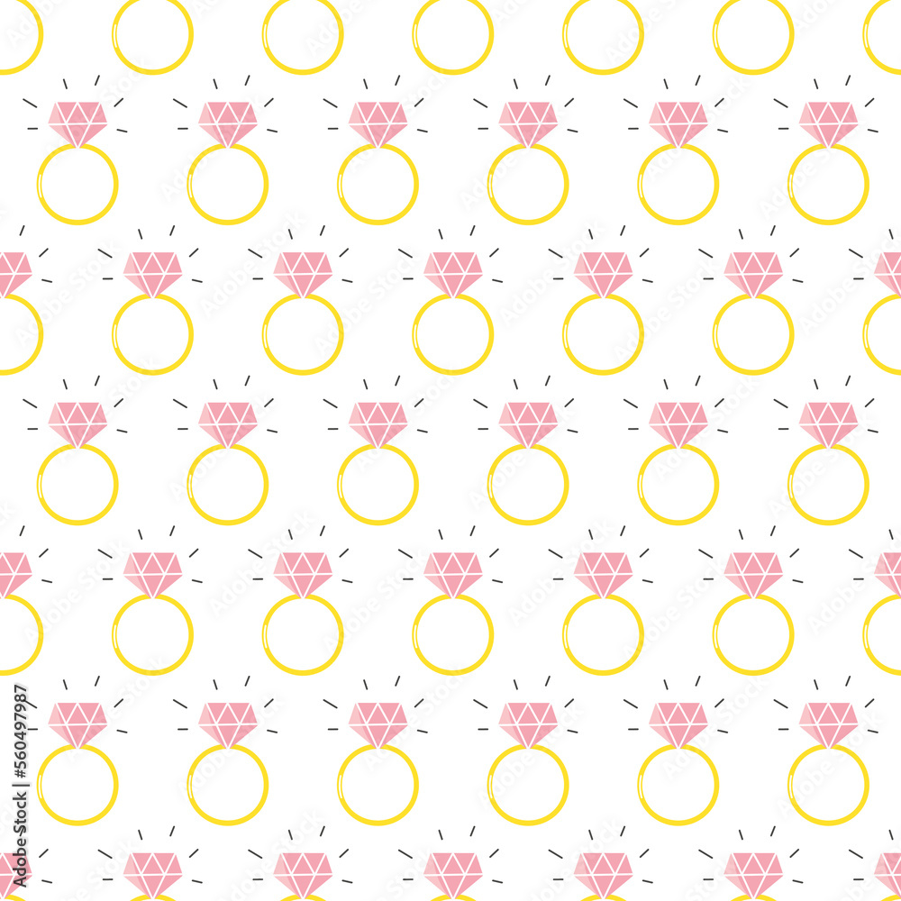 Wedding ring simple seamless pattern
