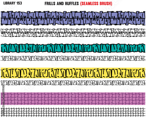 SET OF FRILLS AND RUFFLES FOR GIRLS AND WOMENS APPAREL DECORATION IN EDITABLE VECTOR 