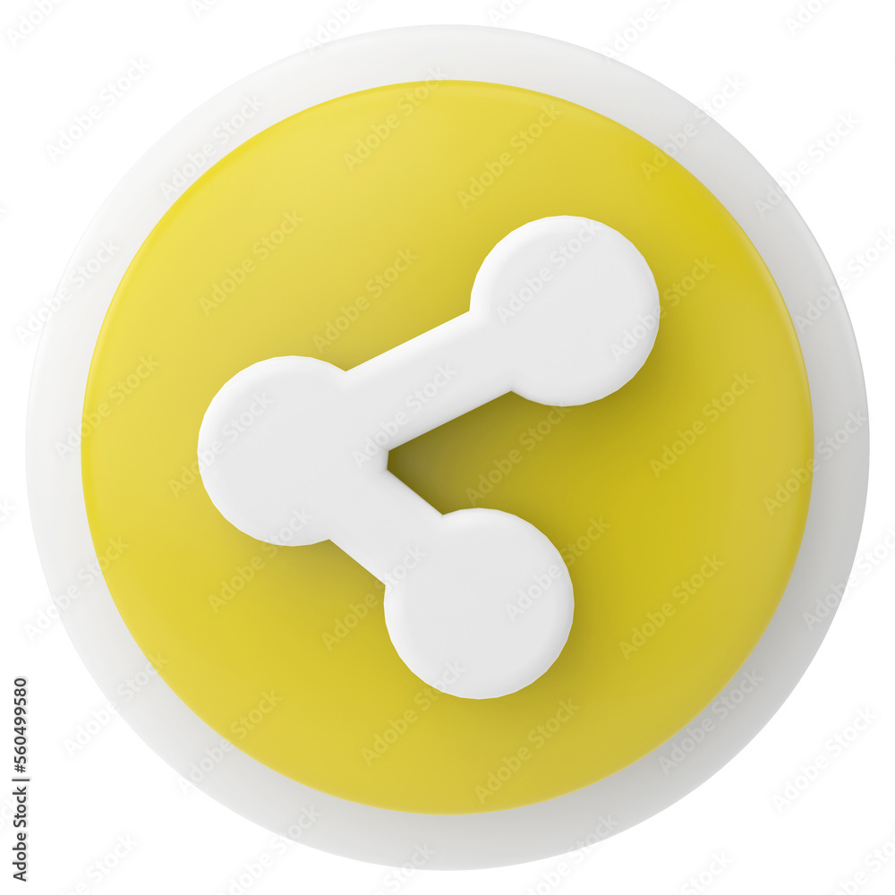 Share icon. Share button. 3D illustration. Share icon. Share button. 3D illustration.