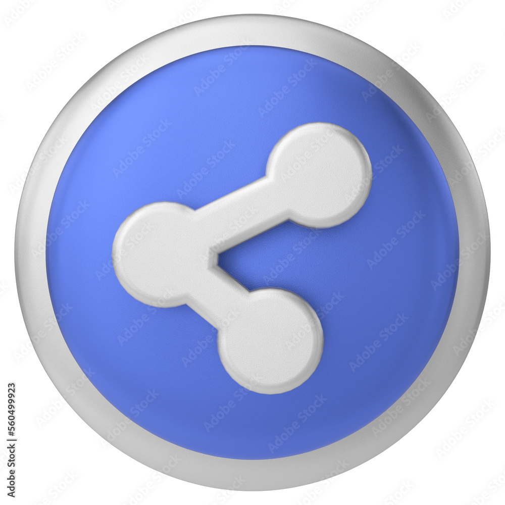 Share icon. Share button. 3D illustration. Share icon. Share button. 3D illustration.
