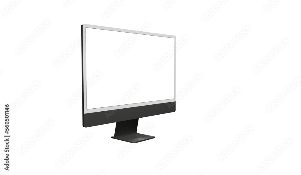 Realistic flat screen computer monitor 3de style mockup with blank screen isolated 3d - mockup Realistic flat screen computer monitor 3de style mockup with blank screen isolated 3d - mockup