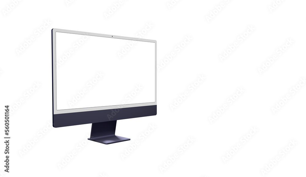 Realistic flat screen computer monitor 3de style mockup with blank screen isolated 3d - mockup Realistic flat screen computer monitor 3de style mockup with blank screen isolated 3d - mockup
