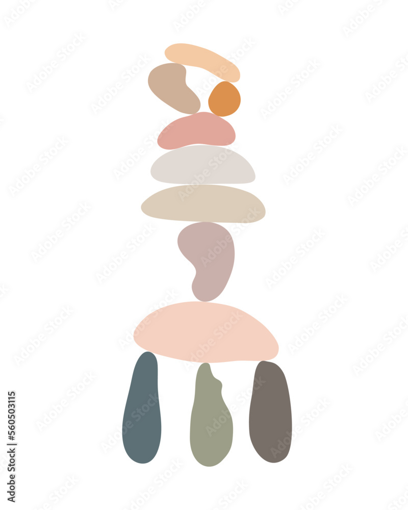 Zen stones cairns simple abstract flat style vector illustration, relax, meditation and yoga concept, boho colors stone pyramid for making banners, posters, cards, prints, wall art Zen stones cairns simple abstract flat style vector illustration, relax, meditation and yoga concept, boho colors stone pyramid for making banners, posters, cards, prints, wall art