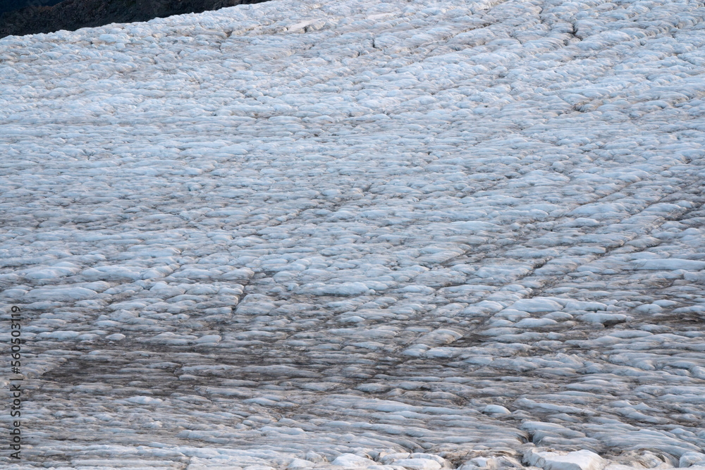 Obraz premium Ice field. Closeup view of glaciar Castaño Overo ice torrent in Tronador hill summit. Beautiful natural texture and pattern.