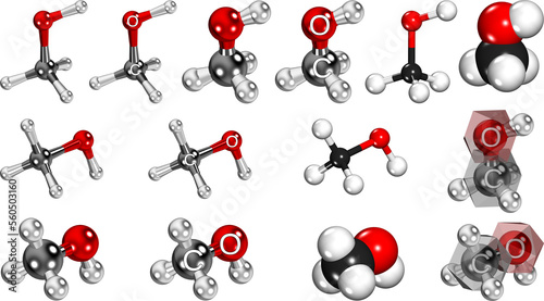 фотографія Methanol (CH3OH) molecule transparent chemical structure
