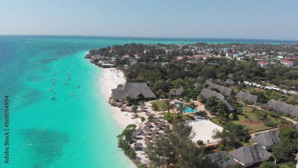Zanzibar beaches and turquoise water shot by drone in Tanzania, East-Africa. Zanzibar beaches and turquoise water shot by drone in Tanzania, East-Africa.